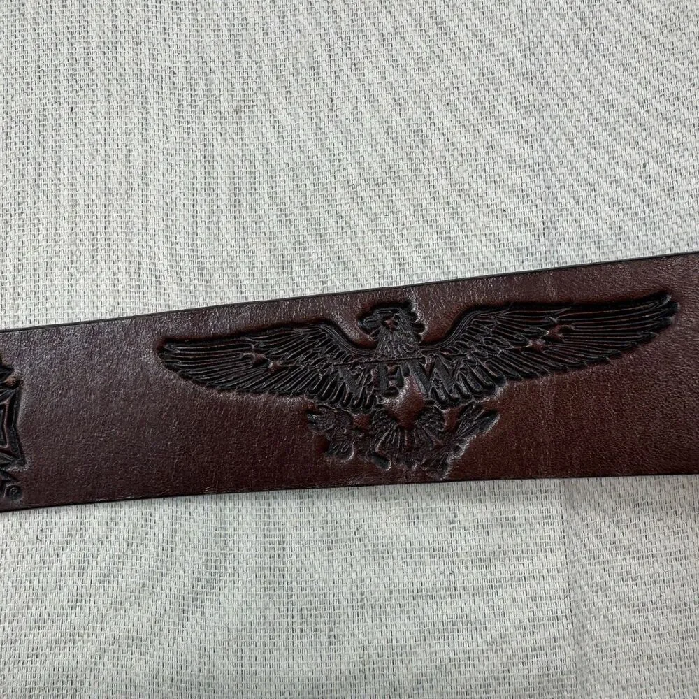 Vietnam Veteran 1959-1975 Leather Belt VFW Eagle Buckle Made in USA Size 52